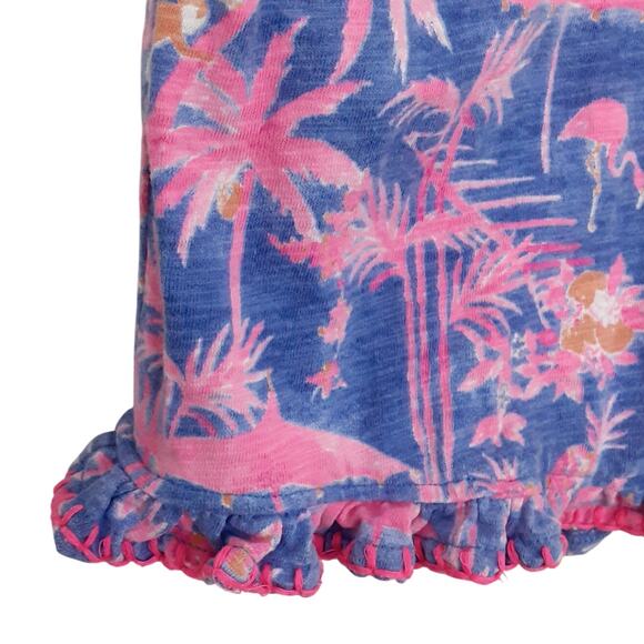 Vineyard Vines Girls Romper Monkey Business Ruffle One Piece Flamingo Kids S - Picture 3 of 7